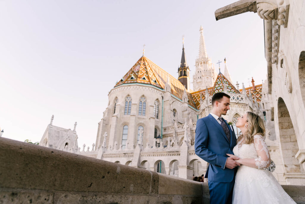 Couple by the castle. wedding photography